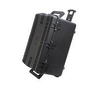 MEIJIA Portable Waterproof Protective Case,Hard Camera Case With Retractable Pull Handle And Rolling Wheels,Customizable Fit Foam Inserted,Elegant Black, 33.43"X28.39"X17.64"