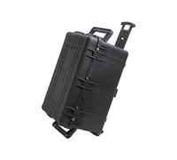 MEIJIA Waterproof Heavy Duty Hard Protective Case,Hard Camera Case with Retractable Pull Handle and Rolling Wheels,Customizable Fit Foam Inserted,Elegant Black (31.3"X24.21"X17.48")