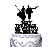 Meijiafei Wedding Cake Topper - Script May the Force with You Always for Anniversary Party Supplies