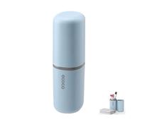 MEIJMJIA - Travel Water Cup Set, Toothbrush Holder for Toothbrushes and Toothpaste, Toothbrush Cup, Suitable for Camping, Travel, Business Trips (blue)