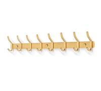 MEIJO Stainless Steel Coat Hook, Hook Rack, Coat Hook Wall with 8 Hooks, Coat Rack, Wall Coat Rack for Bedroom, Bathroom, Kitchen (8 Hooks, Golden)