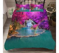 Meiju Duvet Cover 3D, Zipper Quilt Bedding Set 3 Pieces with 2 Pillowcases Single Double Super King Size Bed Microfiber Ultra Soft Hypoallergenic Breathable Easy Care (Rainbow,230x220cm)