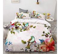 Meiju Duvet Cover Set Bedding Duvet Cover with Pillowcases for Double King Single Bed Microfiber Bedroom Duvet Set 3D Nordic Print (180x210cm,spring)