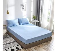 Meiju Plain Waterproof, Solid Color Comfort Microfiber Soft Easy Care Wrinkle Fade Resistant Pillowcase (Pillowcase (50x75cm) x2,Baby Blue)