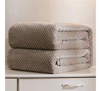 Meiju Print Throw Blankets, Flannel Sofa Lightweight Soft Quilt Set as Bedspread/Coverlet/Bed Cover Cozy Decorative Camping and Couch Blankets (120x200cm,Khaki)