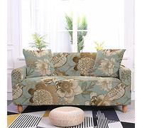 Meiju Sofa Cover 1 2 3 4 Seater, Flower Print Slipcovers Stretch Elastic Fabric Couch Covers Armchair Loveseat Non Slip Washable Pet Dog Furniture Protector (Golden magpie,1 Seater:90-140cm)