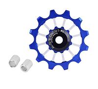 MEIJUN Aluminum Alloy Bicycle Rear Derailleur Pulley Guide Wheel With Ceramic Bearing For 7 8 9 10 Speed Bikes 5 Cm Diameter Silent Efficient Durable Black (Blue)