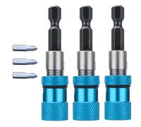 Meijunter 3Pcs Hex Shank Drywall Drill Bit Holder Magnetic Bit Holder 1/4 inch Screwdriver Bit Adapter Replaceable Bit Holder Comes with 3 PH2 Cross Bit Accessories