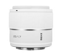 Meike 25mm F1.7 APS-C AF Lens for Sony E Mount Cameras, White Lenses | Wide-Angle, Large Aperture, Fast STM Auto Focus, Sharp Image Quality, for Sony ZV-E10 FX30 A6700 A6600 A6500 A6400 A6300