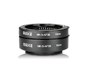 MEIKE MK-S-AF3B Plastic Auto Focus Macro Extension Tube Adapter Ring 10mm 16mm for Sony E-Mount FE-Mount Mirrorless Camera A7 A7M2 NEX3 MEX5 NEX6 NEX7 A5000 A6000 A6300 A6500 A9 A6400