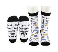 MEIKIUP 2 Pairs Physical Therapist Gifts Socks PT Appreciation Gifts Physical Therapy Socks Heal the Hurting Restore the Broken (PT Socks-UK)