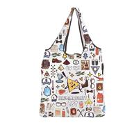 MEIKIUP Bill C-ipher Reusable Grocery Bag G-ravity Cartoon Inspired Gifts for Cartoon Characters Fans Foldable Bag Dipper Gifts (BC F-Bag-UK)