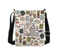 MEIKIUP Book Lover Gifts for Bibliophiles When in Doubt Go to the Library Purse Funny Bookaholic Gifts Librarian Crossbody Bag (Magic Books Crossbody-UK)