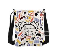 MEIKIUP Border Collie Mom Crossbody Bag Collie Dog Gifts for Dog Owners Lovers Puppy Shoulder Bag Border Collie Crossbody Purse (Collie Mom Crossbody-UK)