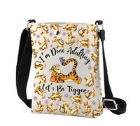 MEIKIUP Cartoon Tigger Crossbody Bag Cartoon Movie Fan Gift Tigger Lover Gift I'm Done Adulting Let's Be Tigger Crossbody Purse (Cartoon Tigger Crossbody-UK)