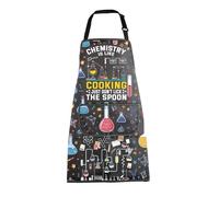 MEIKIUP Chemistry Apron with Pockets Chemistry Is Like Cooking Just Don't Lick the Spoon Funny Science Gift for Teacher Student (Chemistry Apron-UK)