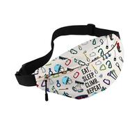 MEIKIUP Climbing Fanny Pack Eat Sleep Climb Repeat Funny Rock Climbing Gifts for Climber Bouldering Backpack Rock Climb Gym Bag (Climbing WB-UK)