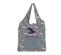 MEIKIUP Coven Sisters Reusable Grocery Bag Witchy Foldable Halloween Shopping Tote for Magic Practitioner Spiritual Sister Gift (Witchy F-Bag-UK)