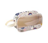 MEIKIUP Cross Stitch Gifts Embroidery Makeup Bag Stitching Gifts for Embroidery Lovers Cross Stitcher Gifts Clear Cosmetic Bag (Cross Stitch Clear Bag-UK)