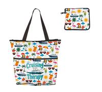 MEIKIUP Cruising Foldable Bag Cruise Lover Gift Cruise Ship Trip Gift Cruise Tote Bag Cruising Is My Therapy, Cruising Fb, One Size