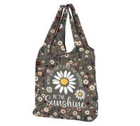 MEIKIUP Daisy Reusable Grocery Bag Daisy Lover Gift Funny Daisy Quote When You Can't Find the Sunshine Foldable Tote Beach Bag (Daisy F-Bag-UK)