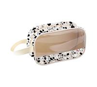 MEIKIUP Dalmatian Gifts Spotted Dog Makeup Bag Dalmatian Dog Lover Gifts for Dogs Owner Mom 101 Dogs Cartoon Movie Cosmetic Bag (Spotted Dog Clear Bag-UK)