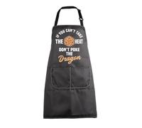 MEIKIUP DND Dice Apron Dungeon Master Aprons with Pockets Video Game Gift Funny D&D Lover Gift for Players Kitchen Dragon Apron