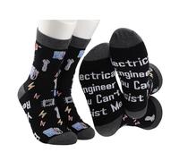 MEIKIUP Electrician Gifts 2 Pairs Electrical Engineer You Can't Resist Me Socks Electrical Worker Gifts for Dad Lineman Socks (Electrical Engineer Socks-UK)