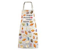 MEIKIUP French Food Apron French Cuisine Gift for Food Lover Croissant Macarons Fromage Baguette Baking Chef Apron Bakery Apron (French Food Apron-UK)