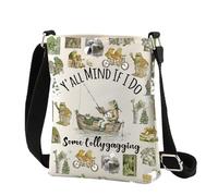 MEIKIUP Frog Inspired Gifts F&T Friends Crossbody Bag Frog Book Lover Gift Y'all Mind If I Do Some Lollygagging Funny Frog Bag (Frog Crossbody-UK)