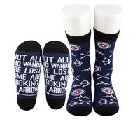 MEIKIUP Funny Archer Gifts 2 Pairs Archery Socks Gifts for Archery Lovers Archery Coach Gifts Archery Hunter Socks Arrow Gifts (UK, Numeric, 10.5, 11, Regular, Regular, Archery Socks-UK)
