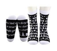 MEIKIUP Funny Chess Gift 2 Pairs It's Okay If You Don't Like Chess Socks for Chess Game Lover Gift Chess Master Gift for Player (UK, Numeric, 10.5, 11, Regular, Regular, Chess Socks-UK)