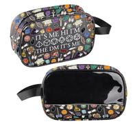 MEIKIUP Funny DM Gifts Dice Cosmetic Bag Dungeon Master Merch It's Me Hi I'm The DM It's Me Role Playing Game Gifts for Gamers (Rolling Dice Clear Bag-UK)