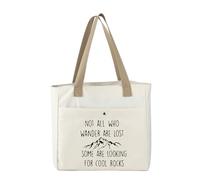 MEIKIUP Geologist Tote Bag Rock Collector Gift Not All Who Wander are Lost Some are Looking for Cool Rock Hunter Gift Beach Bag (Geologist TOTE)