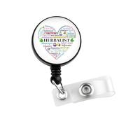 MEIKIUP Herbology Plant Lover Gift Herbalist Badge Reel Herbal Apothecary Gift Botanical Gifts Medicine Badge Holder with Retractable (Herbalist Badge-UK)