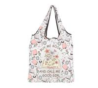 MEIKIUP Historical Romance Reusable Grocery Bag Buy Me Books and Call Me a Good Girl Gift for Book Lovers Foldable Reading Tote (Bookish Girlies F-Bag-UK)