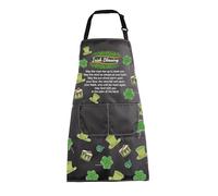 MEIKIUP Irish Cooking Apron Irish Blessing Gifts Irish Kitchen Baking Shamrock Apron Farewell Gifts for Friends Irish Gifts (Irish Apron-UK)