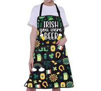 MEIKIUP Irish Kitchen Apron for Women Men Irish Blessing Gift Irish You Were Beer Drinking Aprons Chef St Patricks Day Aprons (Irish Beer Apron-UK)
