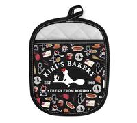 MEIKIUP Kiki Inspired Oven Mitt Kiki Bakery Gift for Baking Lover Baker Pot Holder Japanese Anime Fan Gift Baking Cooking Glove (Kiki Bakery Holder-UK)