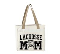 MEIKIUP Lacrosse Mom Tote Bag Lacrosse Gifts for Lacrosse Player Lax Lover Sport Mom Shoulder Bag Lax Coach Team Gifts Gym Bags (Lacrosse Mom TOTE)