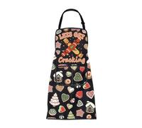 MEIKIUP Let's Get Cracking Funny Christmas Aprons for Women Men Merry Christmas Cookie Baking Apron with Pockets (Cracking Apron-UK)