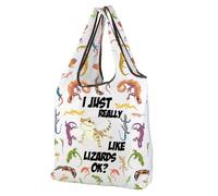 MEIKIUP Lizard Gifts I Just Really Like Lizard Foldable Reusable Shopping Bag Reptile Lover Gift Reptile Pet Herpetologist Gift (Lizard F-Bag-UK)