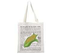 MEIKIUP Musical Quote Inspired Tote Bag Musical Theatre Fan Gift Corn lovers Gift We Love Jesus But We Drink Shoulder Bag, Drink Little Tb, L