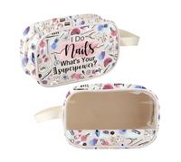 MEIKIUP Nail Technician Gift Clear Makeup Bag Nail Artist Gifts I Do Nails What's Your Superpower Nail Tech Zipper Pouch Bag (Nail Technician Clear Bag-UK)