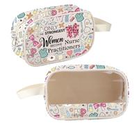 MEIKIUP NP Nurse Gift NP Clear Makeup Bag Only The Strongest Women Become Nurse Practitioners Cosmetic Bag Nursing Toiletry Bag (NP Clear Bag-UK)