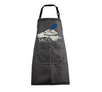 MEIKIUP Oyster Shucking Apron with Pockets Salty Oyster Apron Seafood Lover Gifts Seafood Roast Chef Apron Oyster Shucker Gifts (Salty Oyster Apron-UK)