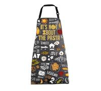MEIKIUP Pasta Apron with Pockets It's Not About the Pasta Chef Gifts Italian Apron for Cooking Lover Pasta Kitchen Baking (Italian Pasta Apron-UK)
