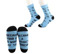 MEIKIUP Pharmacist Novelty Socks Pharmacy Tech Gifts Pharmacist RX Gift Pharmacy Technician Dress Sock Pharmacy Graduation Gift (Pharmacist Socks-UK)