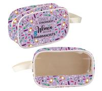 MEIKIUP Pharmacy Technician Gifts Clear Makeup Bag Pharmacy Tech Appreciation Gifts for Women Pharmacist Graduation Gift RX Bag (Pharmacist Clear Bag-UK)