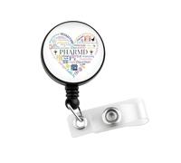 MEIKIUP PharmD Gifts Pharmacy Tech Badge Reel Retractable Doctor of Pharmacy Gifts Pharmacist RX Gifts PharmD Graduation Gifts (PharmD Badge-UK)